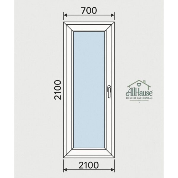 V6 Ventana Oscilobatiente PVC Blanca 70x210 cm – Perfil Megaline 6 Cámaras