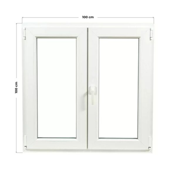 Ventana PVC Oscilobatiente Blanca 100x100 cm