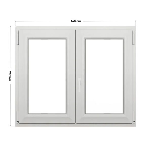 Ventana PVC Oscilobatiente Blanca 140x120 cm