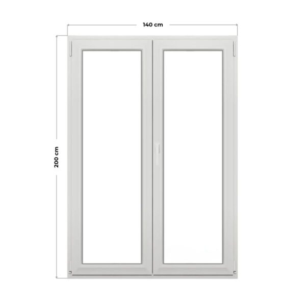 Ventana PVC Oscilobatiente Blanca 140x200 cm