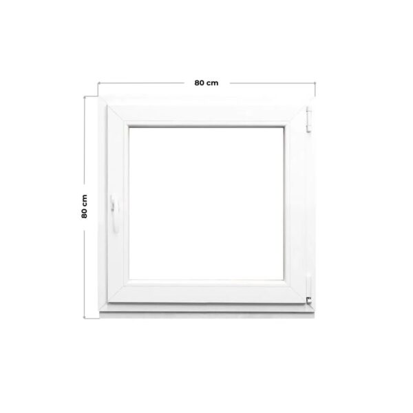 Ventana PVC Oscilobatiente Blanca 80x80 cm